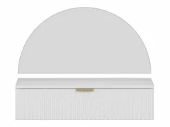 Vente-unique Tocador flotante con espejo y LEDs y 1 cajón en - FRALYN de Pascal Morabito Blanco Outlet