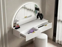 Vente-unique Tocador flotante con espejo y LEDs y 2 cajones - FRALYN de Pascal Morabito Blanco Sale