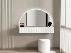 Vente-unique Tocador flotante con espejo y LEDs y 2 cajones - FRALYN de Pascal Morabito Blanco Sale