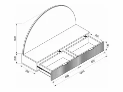 Vente-unique Tocador flotante con espejo y LEDs y 2 cajones - FRALYN de Pascal Morabito Blanco Sale