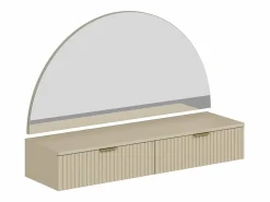 Vente-unique Tocador flotante con espejo y LEDs y 2 cajones - FRALYN de Pascal Morabito Beige Outlet