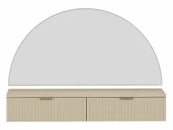 Vente-unique Tocador flotante con espejo y LEDs y 2 cajones - FRALYN de Pascal Morabito Beige Outlet