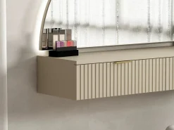 Vente-unique Tocador flotante con espejo y LEDs y 2 cajones - FRALYN de Pascal Morabito Beige Outlet