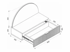 Tocador flotante con espejo y LEDs y 1 cajón en - FRALYN de Pascal Morabito^Vente-unique Clearance