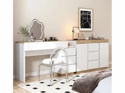 ModernLuxe Tocador moderno con 5 cajones - tablero de partículas - Blanco New