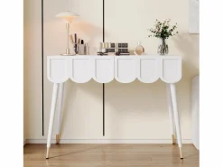 Merax Tocador|Tocador moderno con 2 cajones - 100 x 40 x 76 cm - patas de metal - MDF + aglomerado -