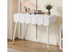 Merax Tocador|Tocador moderno con 2 cajones - 100 x 40 x 76 cm - patas de metal - MDF + aglomerado -