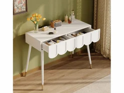Merax Tocador|Tocador moderno con 2 cajones - 100 x 40 x 76 cm - patas de metal - MDF + aglomerado -
