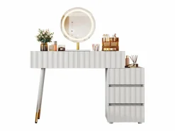 Tocador moderno con espejo LED - con 3 cajones - 100 x 40 x 127 cm -^Hauss Spole Best