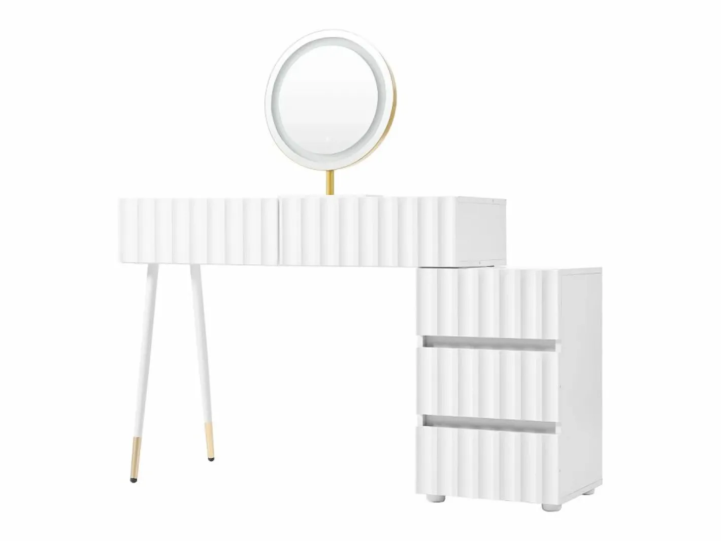 Tocador moderno con espejo LED - con 3 cajones - 100 x 40 x 127 cm -^Hauss Spole Best