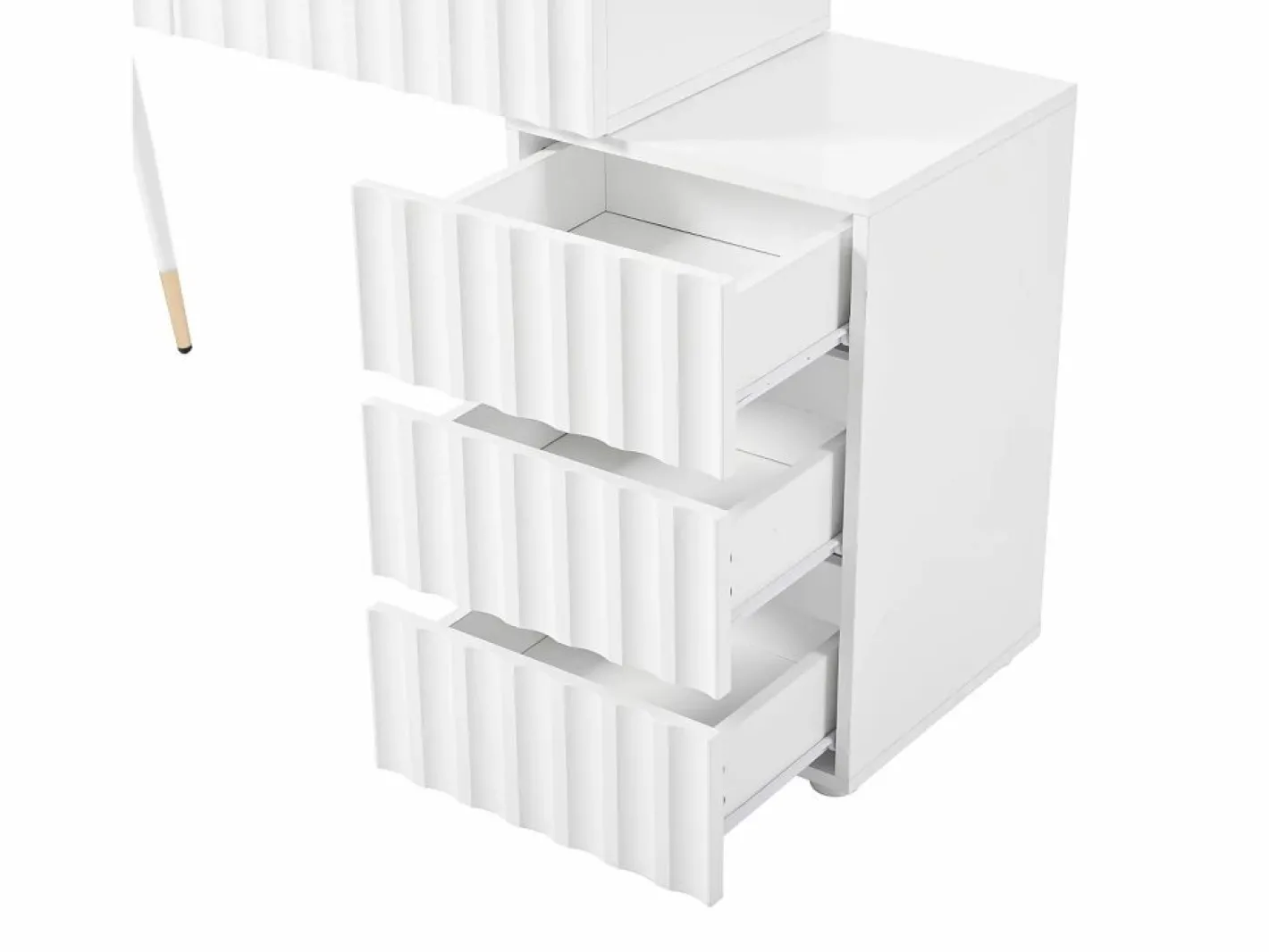 Tocador moderno con espejo LED - con 3 cajones - 100 x 40 x 127 cm -^Hauss Spole Best