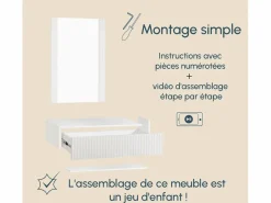 MB Muebles Bonitos Tocador|Tocador para Dormitorio en 80x42x97cm Velia