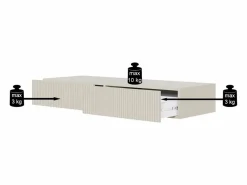 SELSEY Tocador|Tocador suspendido con 2 cajones - Gris beige - 110 cm - VELDIO