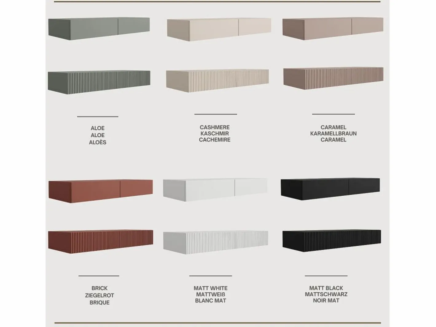 Tocador suspendido con dos cajones, frente liso - color : , 100 x 40 x 16 cm Blanco Discount