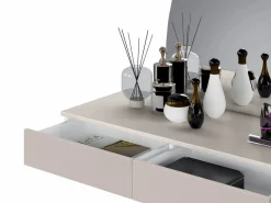 Vente-unique Tocador suspendido con espejo LED 2 cajones mate - JINEZA Beige Best