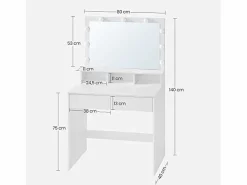 Tocador Valora con espejo y luces LED | Escandinavo Blanco Best
