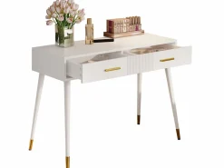 ModernLuxe Tocador|Tocador 100x40x76 cm - con 2 cajones - patas de metal - (sin espejo)