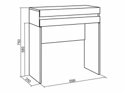 Tocador, 70x35x75cm, Con cajón, Con almacenamiento,^Skraut Home Online