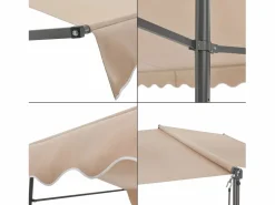 Toldo autoportante de doble vertiente 300 x 300 x 260 cm arena 03_0008293^Helloshop26 Discount