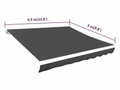 Toldo de lona blanco 450x300 cm ES144904 Gris antracita Online
