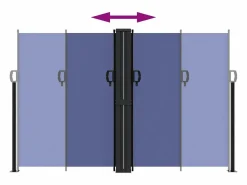 Toldo lateral retráctil 160x600 cm ES766482 Azul