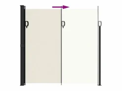 Toldo lateral retráctil 200x600 cm ES749842 Crema New