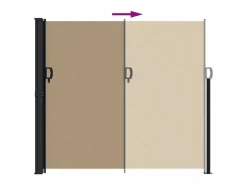 Toldo lateral retráctil gris taupe 180x600 cm ES730615 Topo New