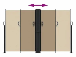 Marquesina|Toldo lateral retráctil gris taupe 160x1000 cm ES917429