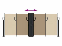 Toldo lateral retráctil gris taupe 100x600 cm ES578358^ Discount