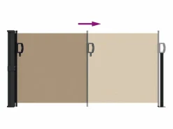 Toldo lateral retráctil gris taupe 100x500 cm ES290416 Topo Clearance