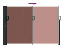 Marquesina|Toldo lateral retráctil marrón 140x500 cm ES561474