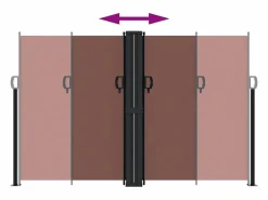 Marquesina|Toldo lateral retráctil marrón 160x1000 cm ES167895