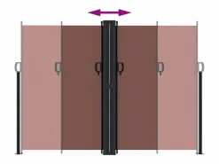 Marquesina|Toldo lateral retráctil marrón 180x1200 cm ES486130