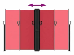 Toldo lateral retráctil 160x1000 cm ES835175 Rojo Discount