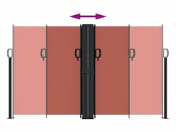 Toldo lateral retráctil terracota 140x600 cm ES976547 Naranja Hot