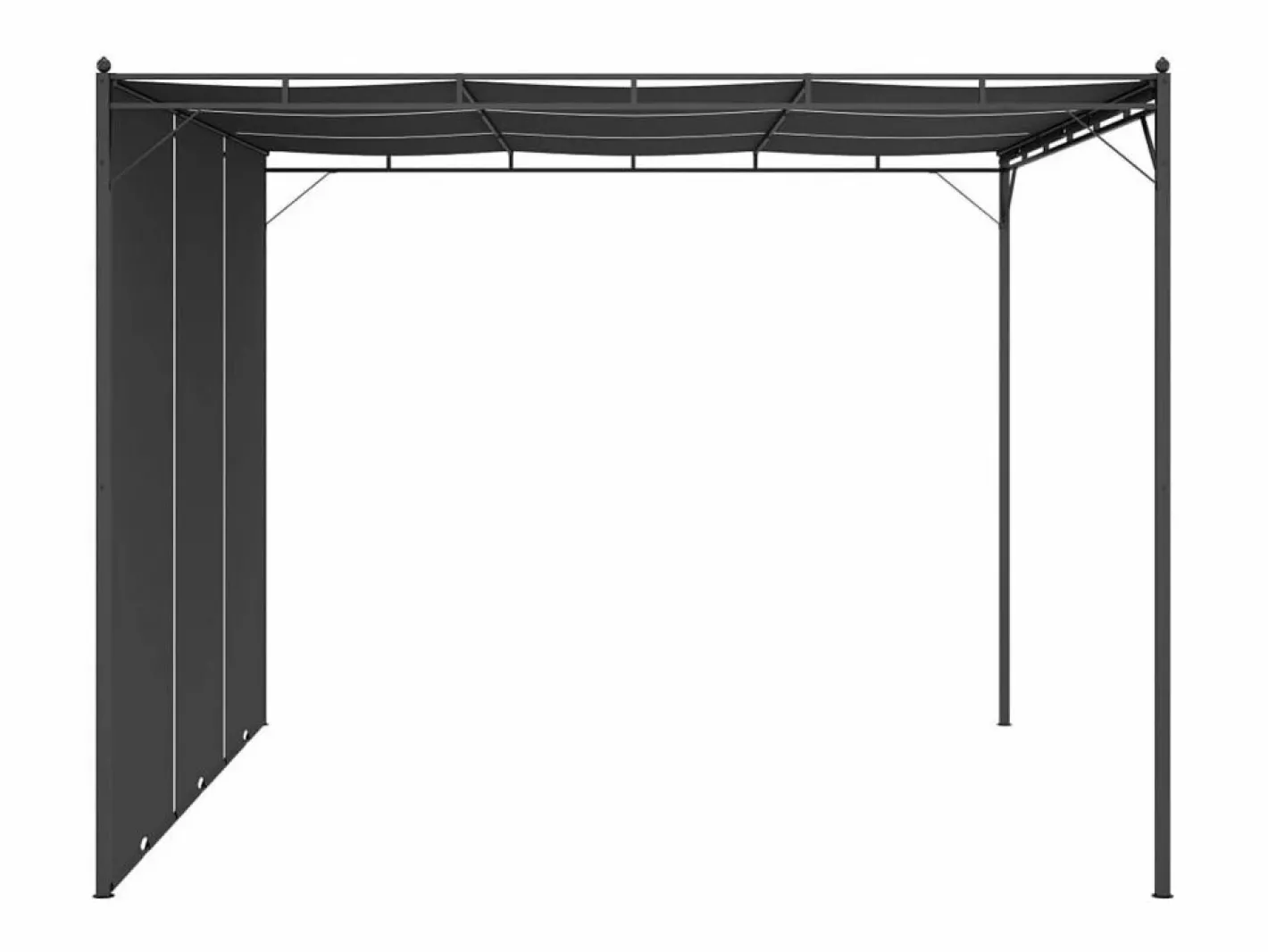 vidaxl Cenador Y Quiosco|Toldo Lof con cortina lateral antracita 2,25x3x3 m