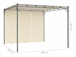 Toldo Lof con cortina lateral crema 2,25x3x3 m^vidaxl Online