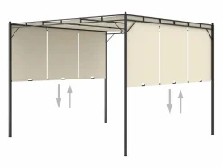 Toldo Lof con cortina lateral crema 2,25x3x3 m^vidaxl Online
