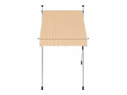 Toldo manual retráctil 100 cm y blanco a rayas ES980219^
