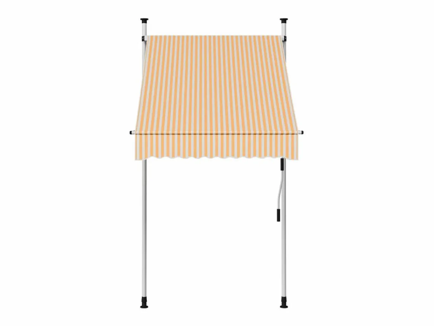Toldo manual retráctil 100 cm y blanco a rayas ES980219^