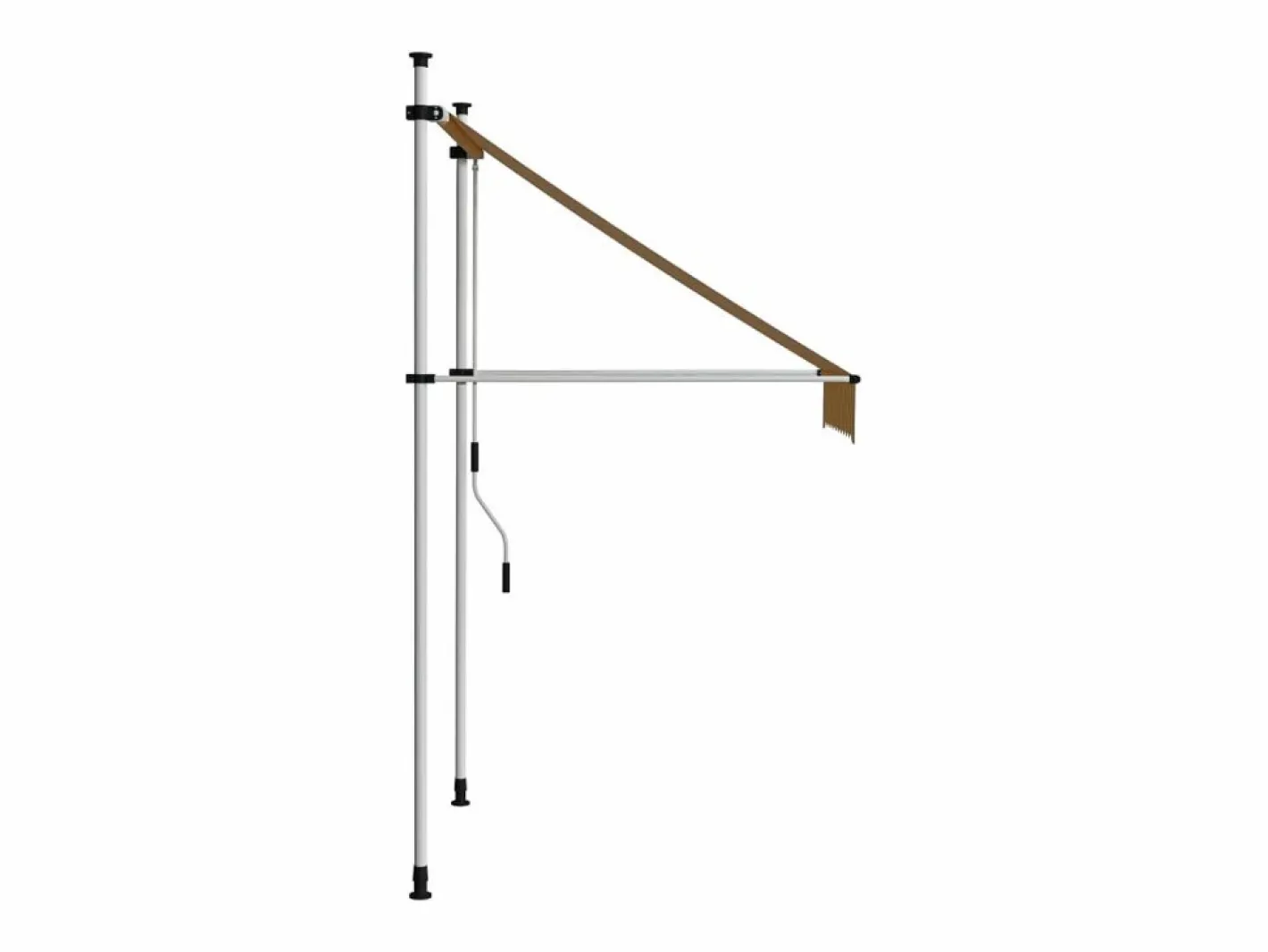 Toldo manual retráctil 100 cm y blanco a rayas ES980219^
