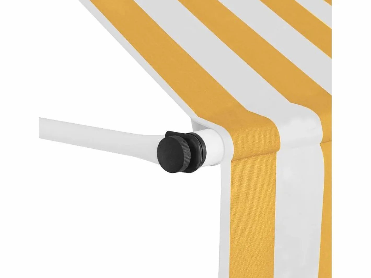 Toldo manual retráctil 100 cm y blanco a rayas ES980219^