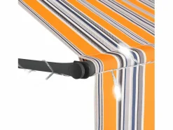 Marquesina|Toldo manual retráctil con LED amarillo y azul 100 cm ES92076