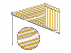 Toldo manual retráctil con persiana LED blanco 3x2,5m ES281127^ Online