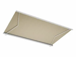 Vente-unique Toldo motorizado con luces LEDs con cofre y sensor de viento 5 x 3,5 m - beige - GALAXA Beige / Blanco Outlet