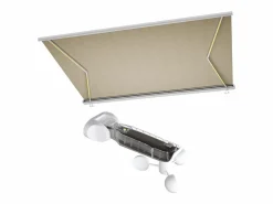 Vente-unique Toldo motorizado con luces LEDs con cofre y sensor de viento 5 x 3,5 m - beige - GALAXA Beige / Blanco Outlet