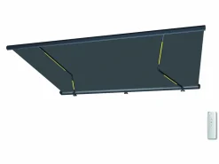 Vente-unique Toldo motorizado con luces LEDs con cofre integral 4x3,5m toldo acrílico antracita GALAXA Gris antracita Discount