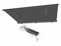 Vente-unique Toldo motorizado con luces LEDs, cofre y sensor de viento 4 x 3,5 m antracita - GALAXA Gris antracita Discount