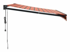 Toldo retráctil automático naranja y marrón 3,5x2,5 m ES82634 Multicolor Clearance