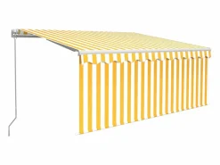 Toldo retráctil manual con persiana LED /blanco 3x2,5 m ES506260^ Clearance